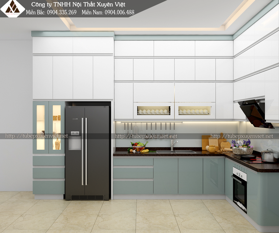 Tủ bếp đẹp nhà chung cư chị Tâm - Hà Nội
