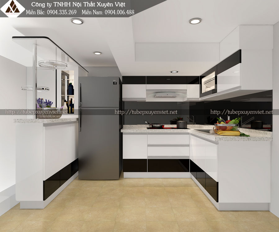 Tủ bếp hiện đại nhà chị Hạnh - Hoàng Hoa Thám, Hà Nội