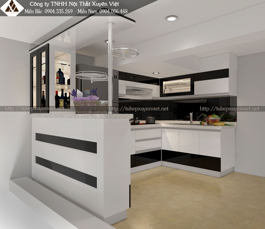 Tủ bếp hiện đại nhà chị Hạnh tại Hà Nội