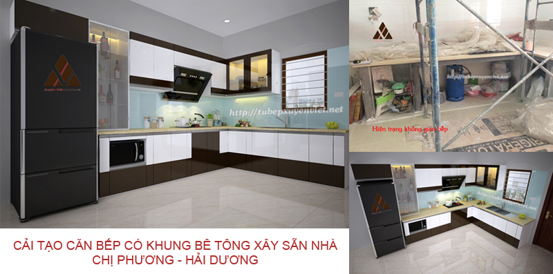 Tủ bếp hiện đại nhà chị Phương - Hải Dương