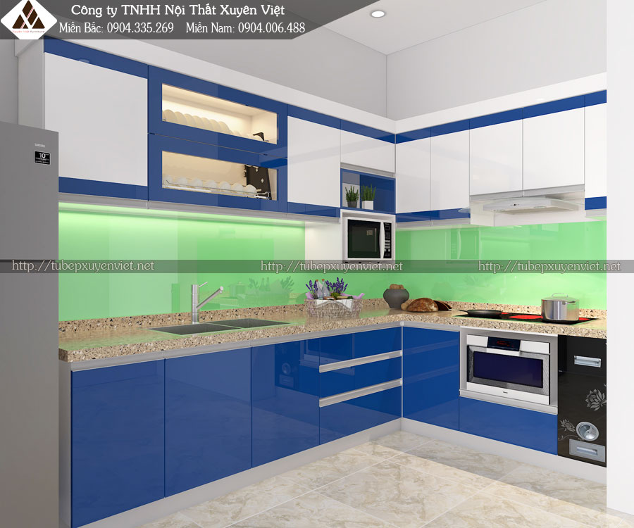 Tủ bếp hiện đại nhà quảng ninh nhà chị Sen