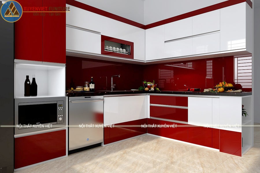 Vẻ đẹp cuốn hút của bộ tủ bếp hiện đại nhà chị Mai - Hải Phòng