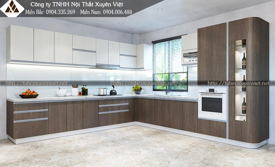 Tủ bếp nhựa laminate hcm nhà anh Hiếu - quận 8