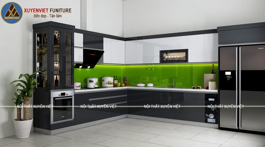 Tủ bếp nhựa acrylic anh Trưởng - Hải Dương