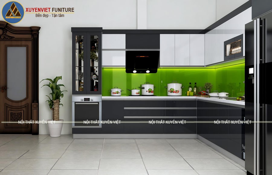 tủ bếp nhựa acrylic anh Trưởng