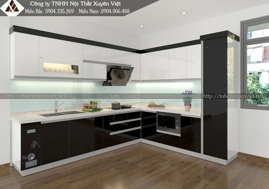 Tủ bếp nhựa acrylci chị Vy quảng Ninh