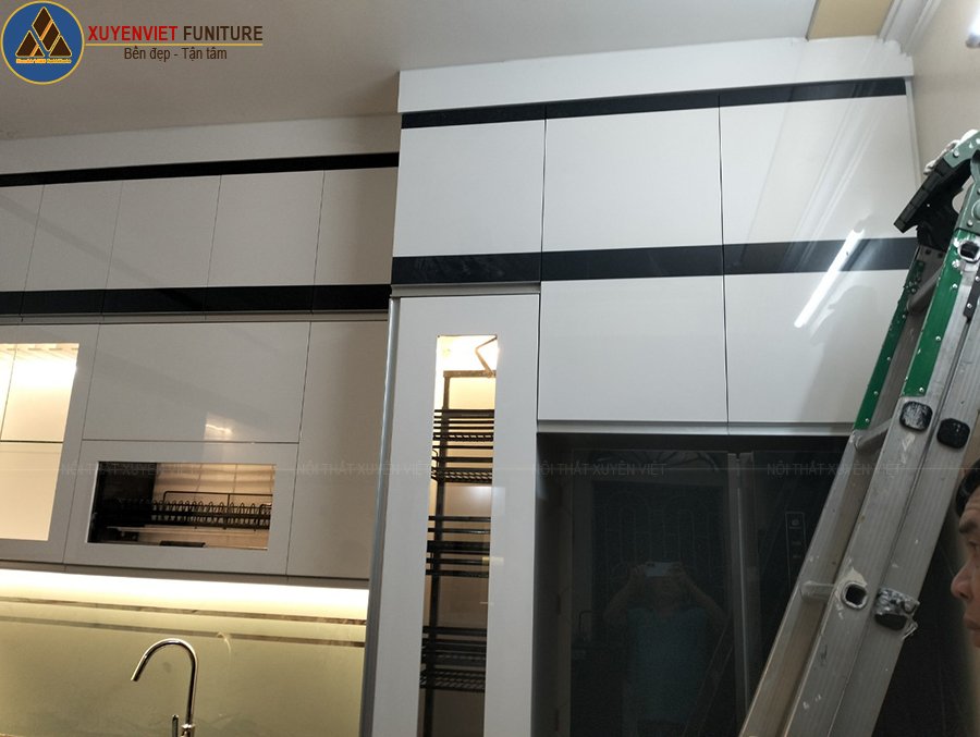 tủ bếp chữ L tủ bếp chữ L nhà anh Hùng - Đồ Sơn