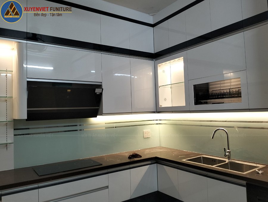 tủ bếp chữ L tủ bếp chữ L nhà anh Hùng - Đồ Sơn