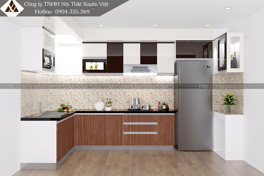 Tủ bếp nhựa nhà anh Khôi ở Bình Thạnh, TP HCM