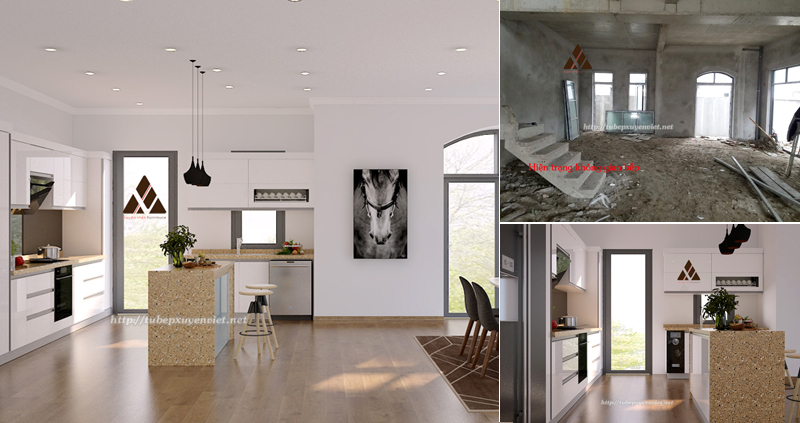 Tủ bếp nhựa nhà anh Thanh - Vimhome Hải Phòng