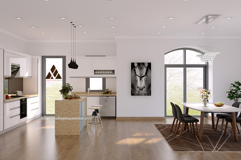 Tủ bếp nhựa nhà anh Thanh - Vimhome Hải Phòng