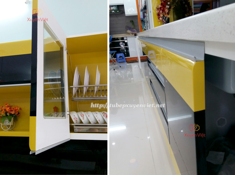 Tủ bếp nhựa cánh bom