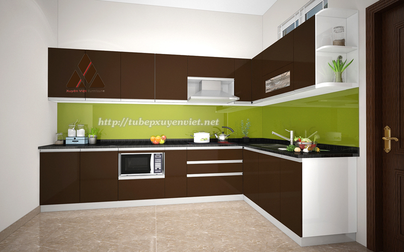 Tủ bếp đẹp chữ L nhà chị Thủy - Phương Lưu, Hải Phòng