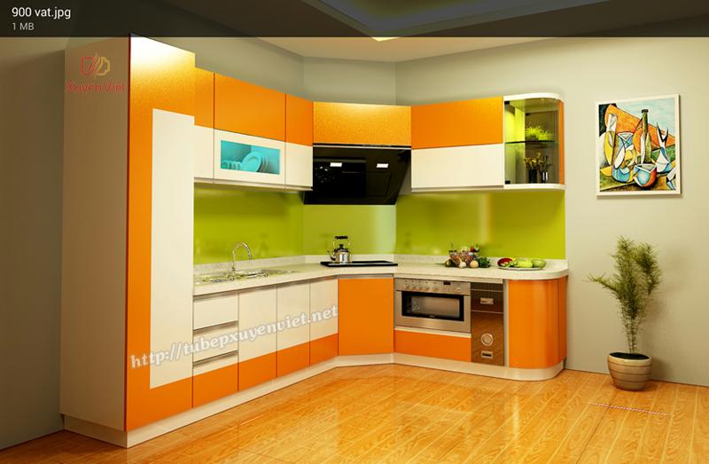 Tủ bếp chữ L hiện đại nhà chị Thư - Hải Phòng