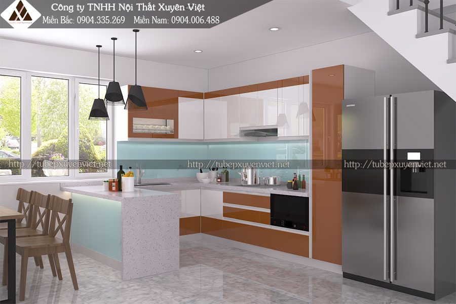 Tủ bếp nhựa đẹp Hải Phòng nhà chị Thủy