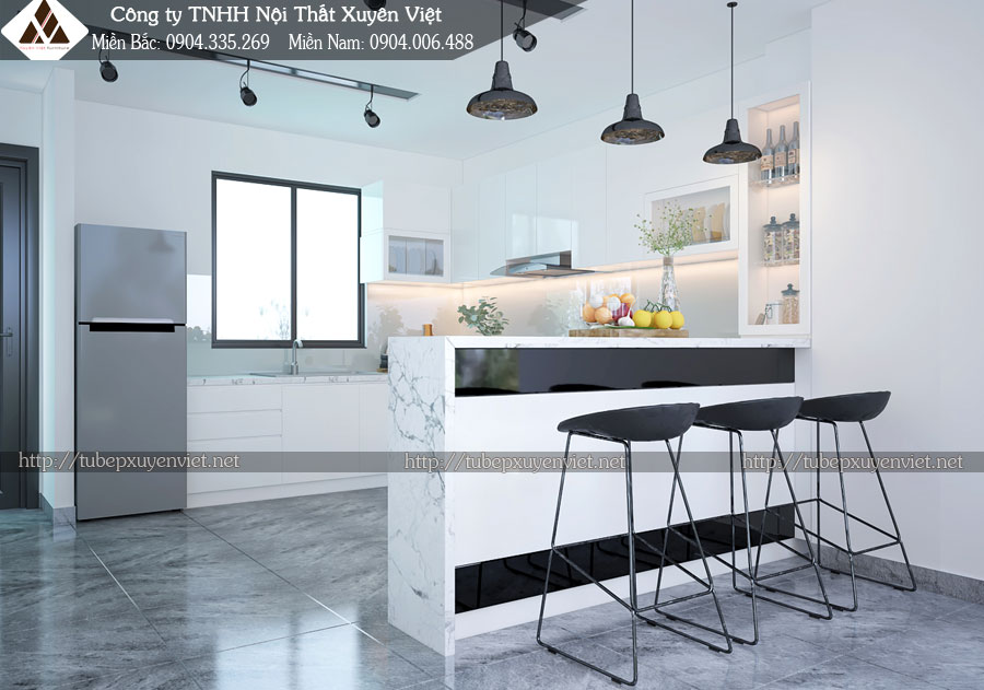 Tủ bếp nhựa hiện đại tp HCM nhà anh Tuấn - ảnh 2