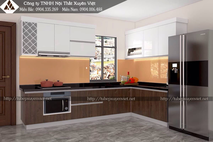 Tủ bếp nhựa laminate nhà chị Thủy - sở Dầu, hải phòng