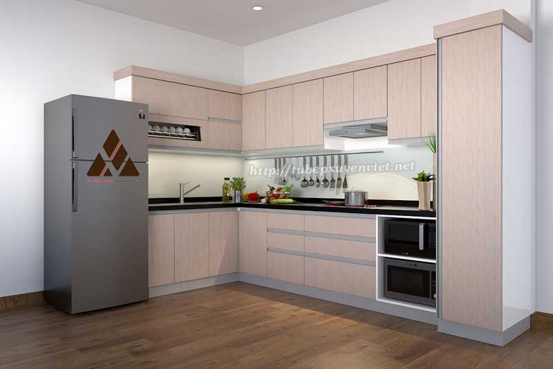 Tủ bếp nhựa laminate nhà chú Chiến - Quận 7, TPHCM Sài Gòn