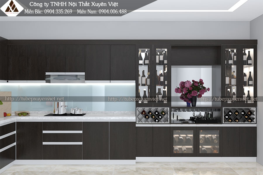 Tủ bếp nhựa laminate Hải Phòng nhà anh Tiến