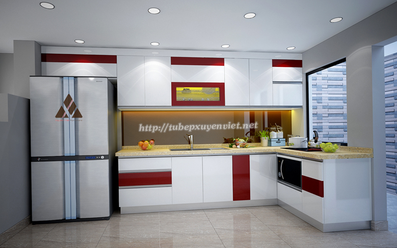 Tủ bếp nhựa pvc cao cấp nhà cô Phương- An Khánh, Hà Nội