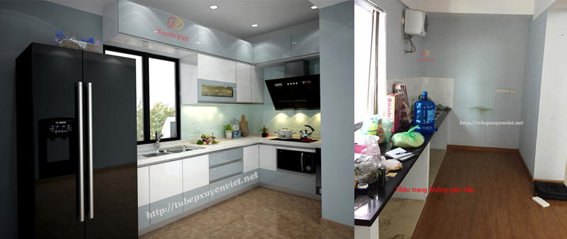 Tủ bếp nhựa pvc nhà anh Hùng - Lê Trọng Tấn, Hà Nội