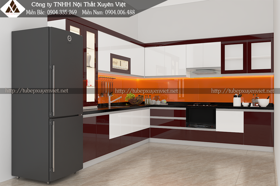 Tủ bếp nhựa Quảng Ninh nhà bác Kiên
