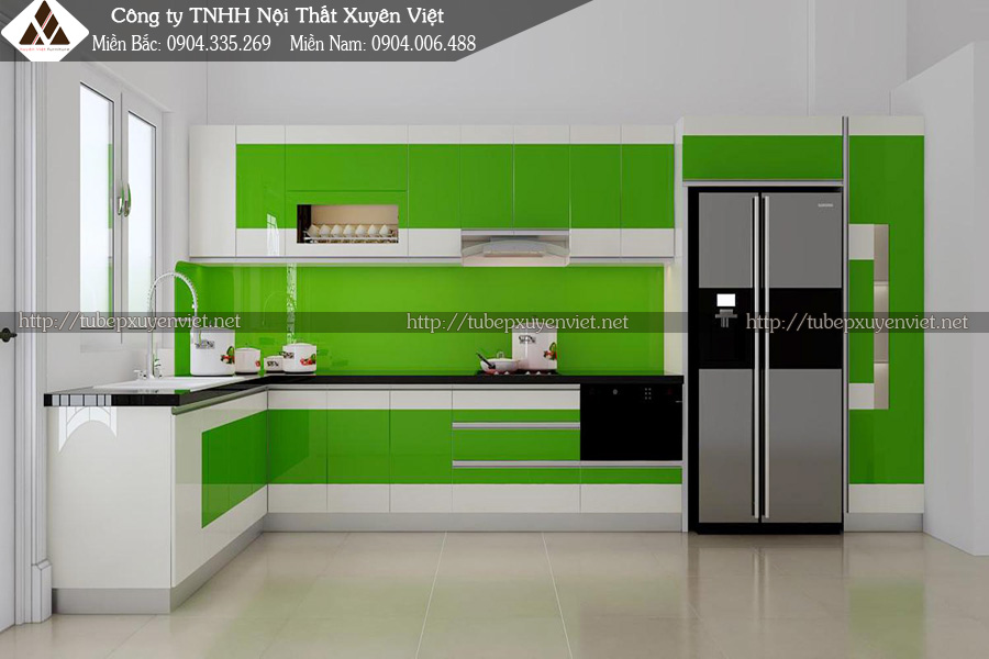 Tủ bếp nhựa sơn ô tô nhà chị Vy - Hải Phòng