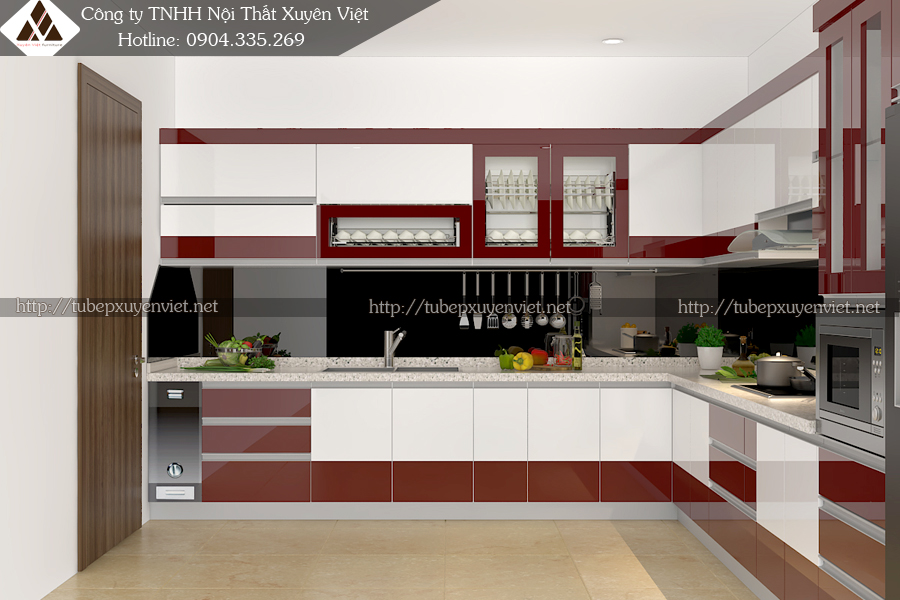 Tủ bếp nhựa đẹp Hải Phòng nhà cô Mai