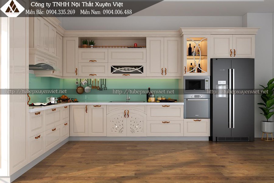 Tủ bếp tân cổ điển đẹp nhà anh Hùng - Quận 8, HCM