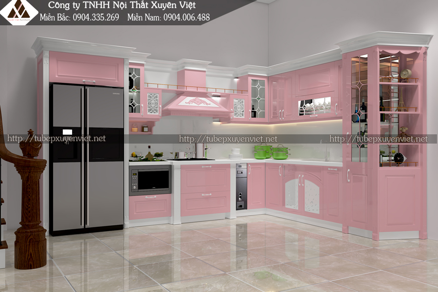 Bộ tủ bếp tân cổ điển nhà Quỳnh Kool 