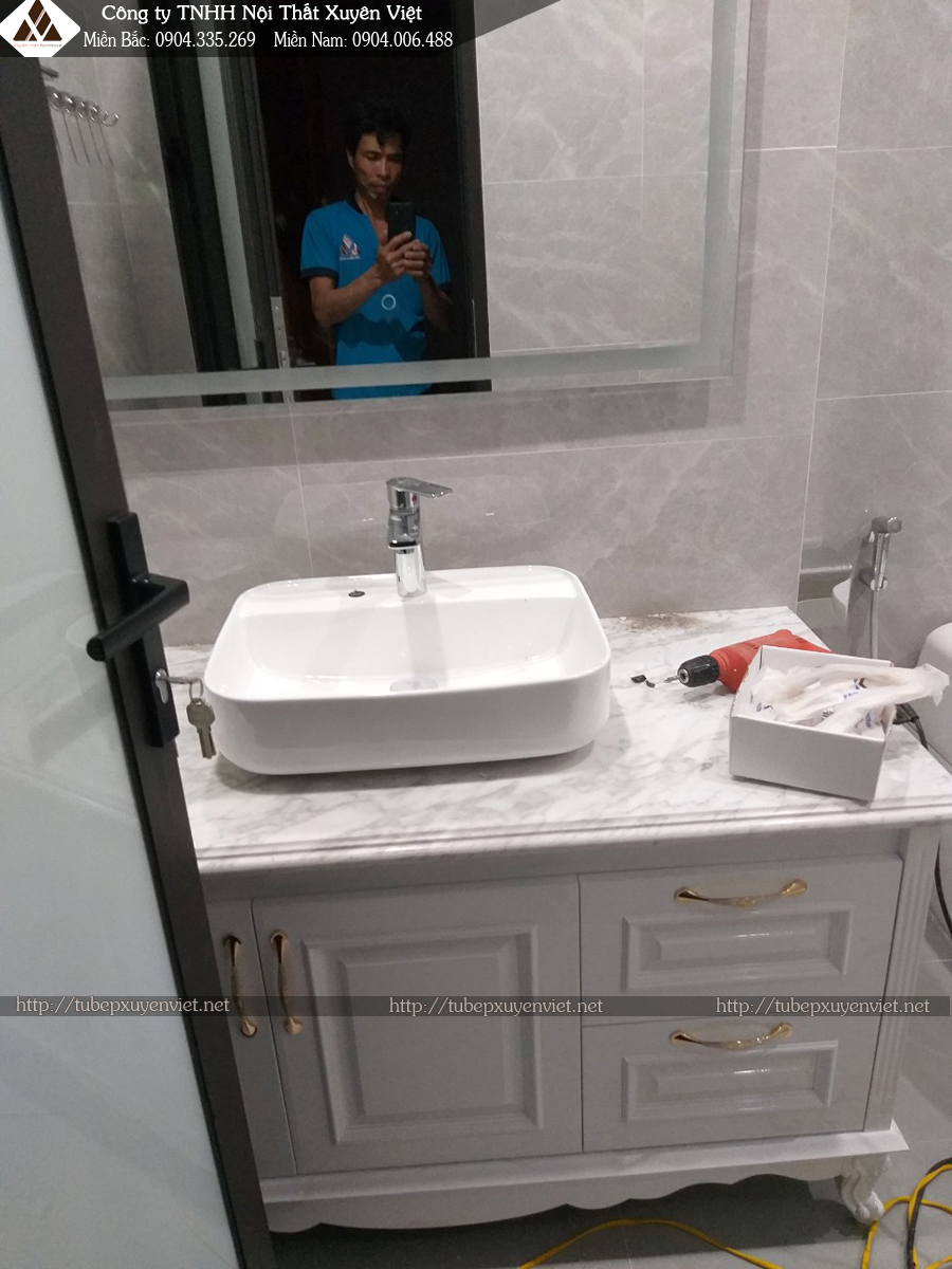 Tủ lavabo nhựa cao cấp nhà cô Hồng phòng 3