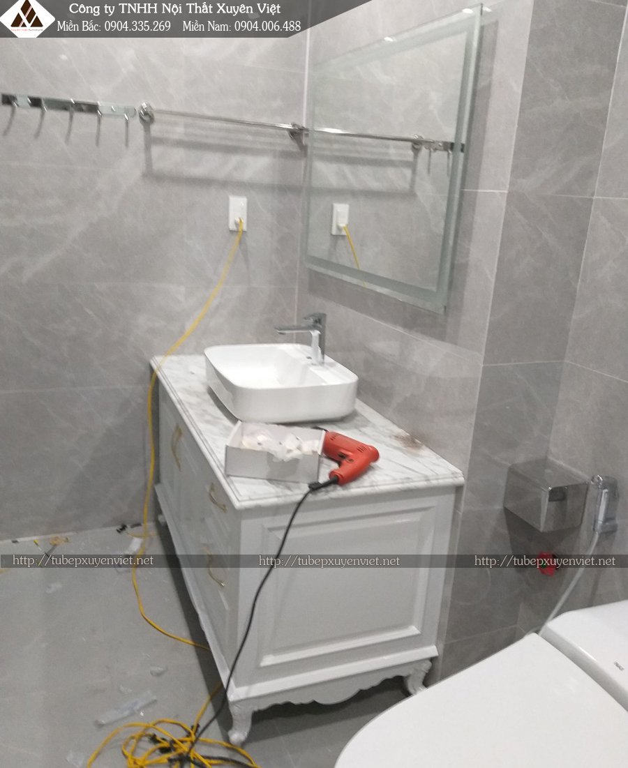 Tủ lavabo nhựa cao cấp nhà cô Hồng phòng 2