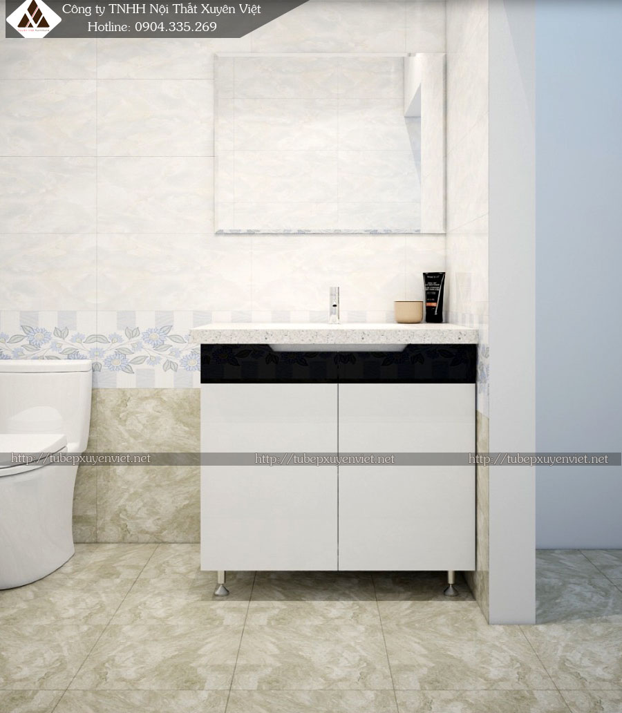 Tủ lavabo nhựa chân đứng nhà anh Hoàng