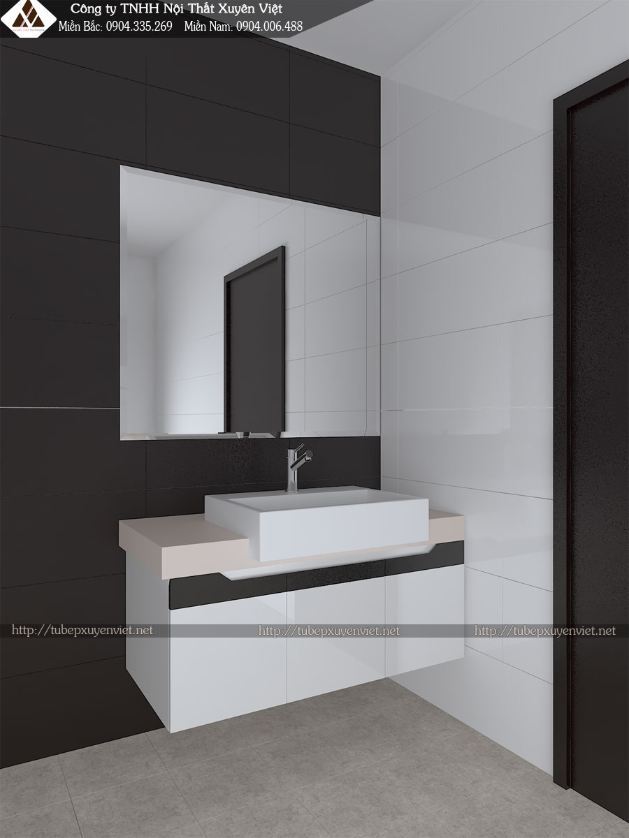 Tủ lavabo nhựa nhà chị Mỹ - phòng tắm 3