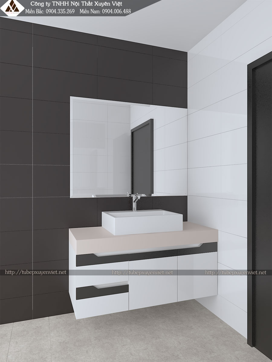 Tủ lavabo nhựa nhà chị Mỹ - phòng tắm 1