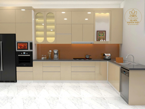 Thiết kế 3D tủ bếp nhựa LS497-261