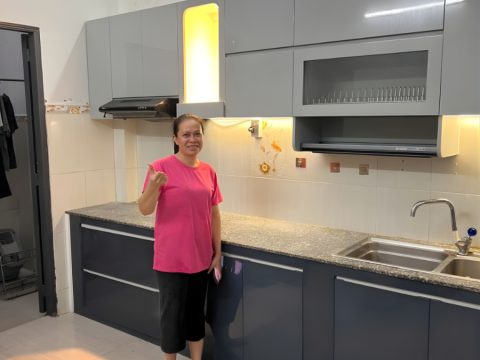 Ảnh thực tế công trình tủ bếp nhựa IS3100