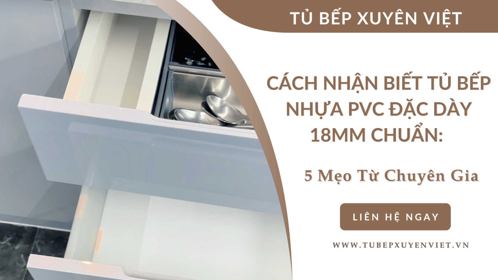 Tủ bếp nhựa PVC đặc dày 18mm