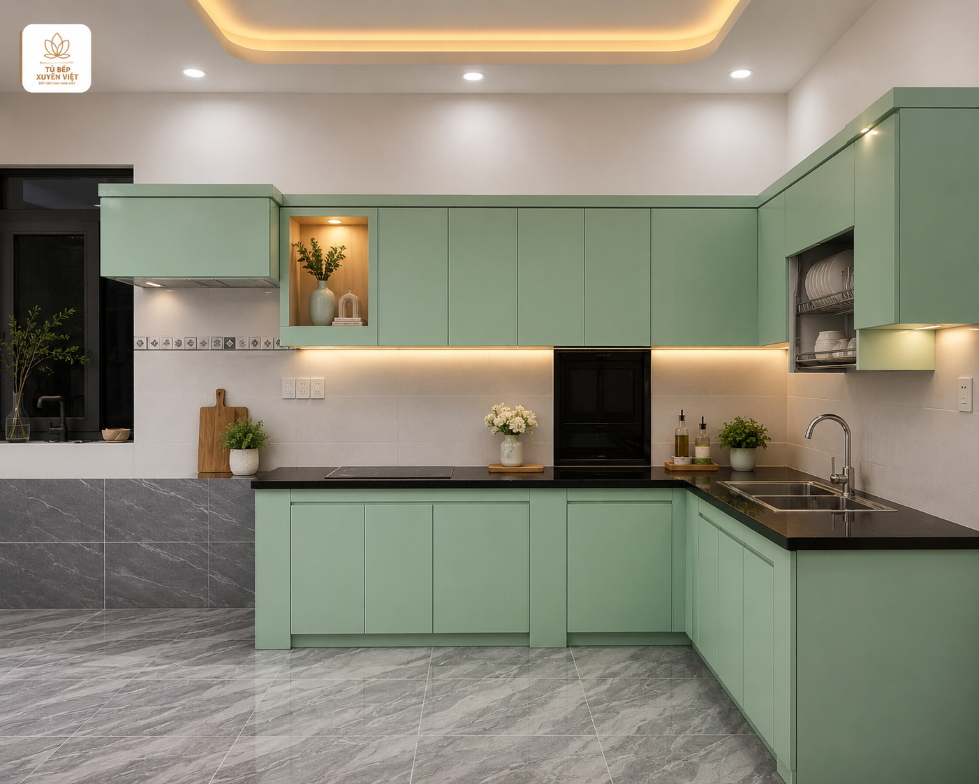 thiết kế 3D tủ bếp nhựa