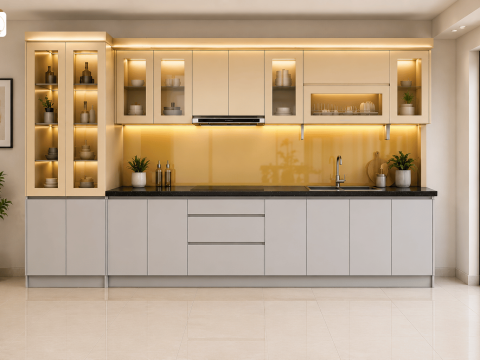 Thiết kế 3D tủ bếp nhựa IS3200