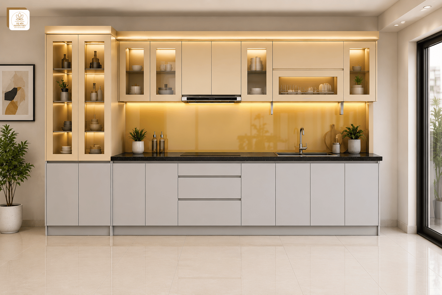 Thiết kế 3D tủ bếp nhựa IS3200
