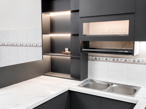 Một góc khác của công trình tủ bếp nhựa nhà anh Cường