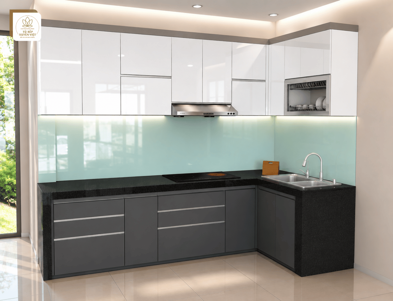 Thiết kế 3D tủ bếp nhựa