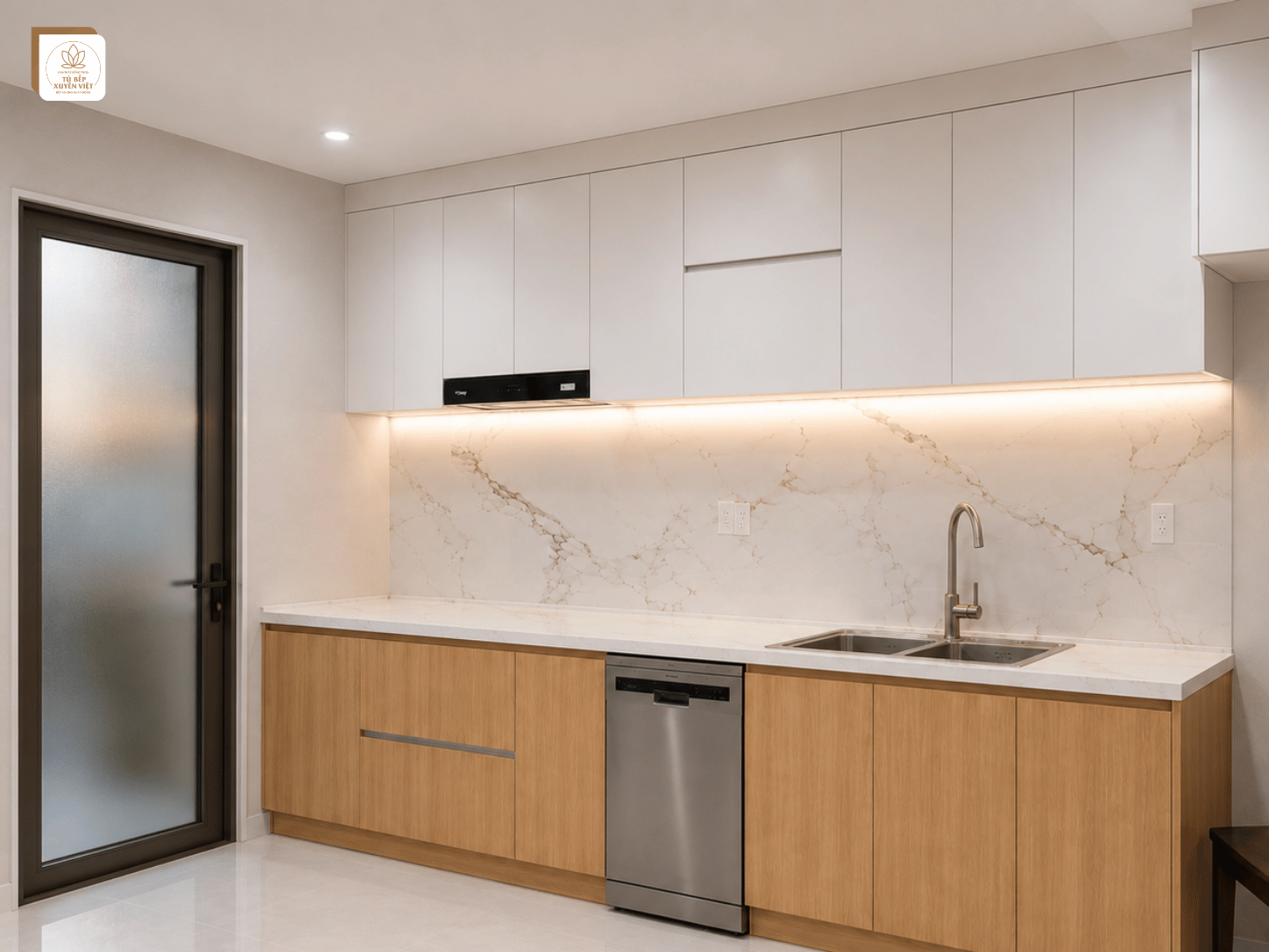 Một góc khác của công trình tủ bếp nhựa