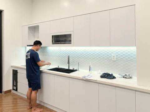 Tủ bếp nhựa INB3650 sau khi hoàn thiện
